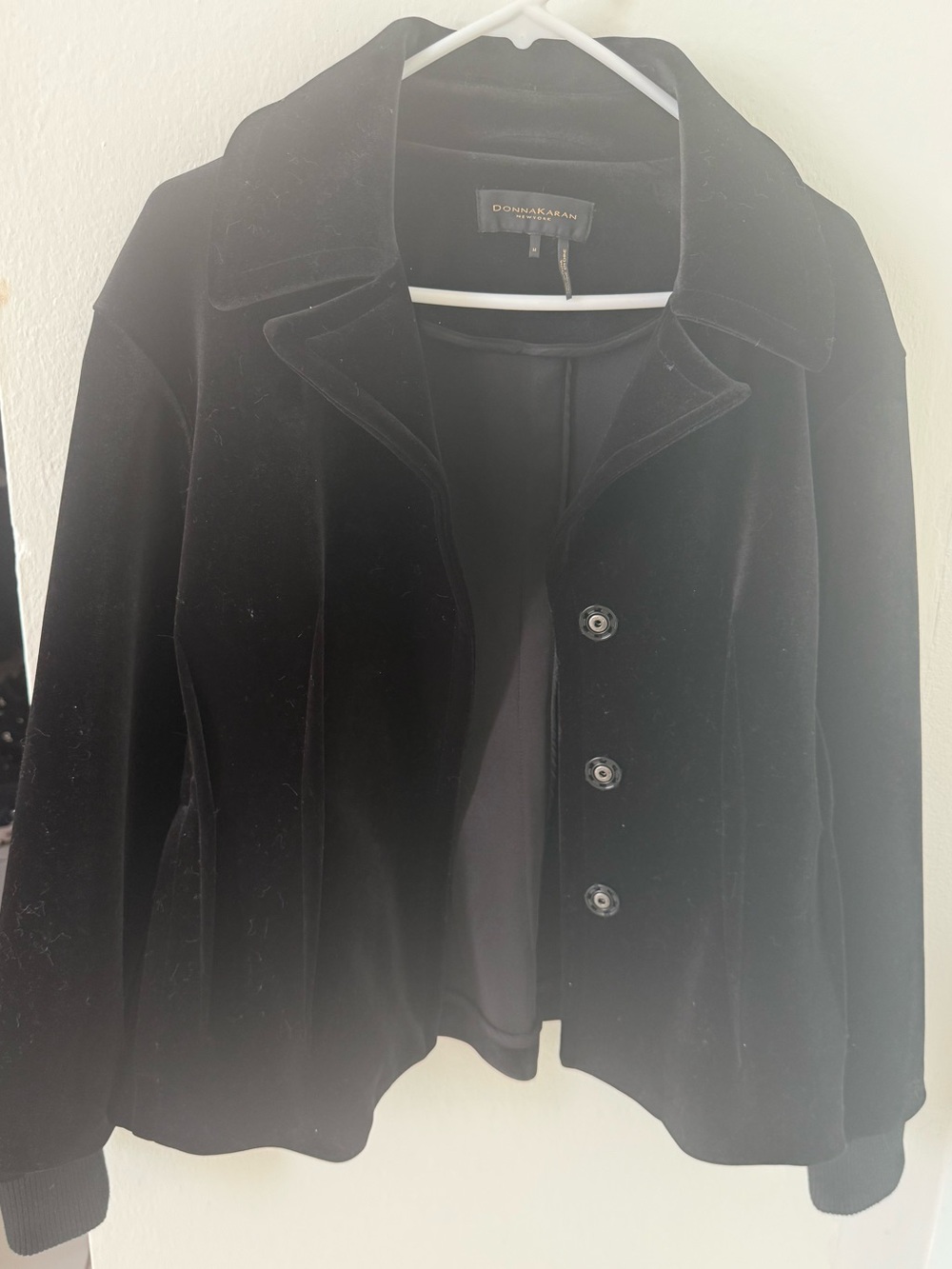 Donna Karan Black Velvet Blazer Jacket